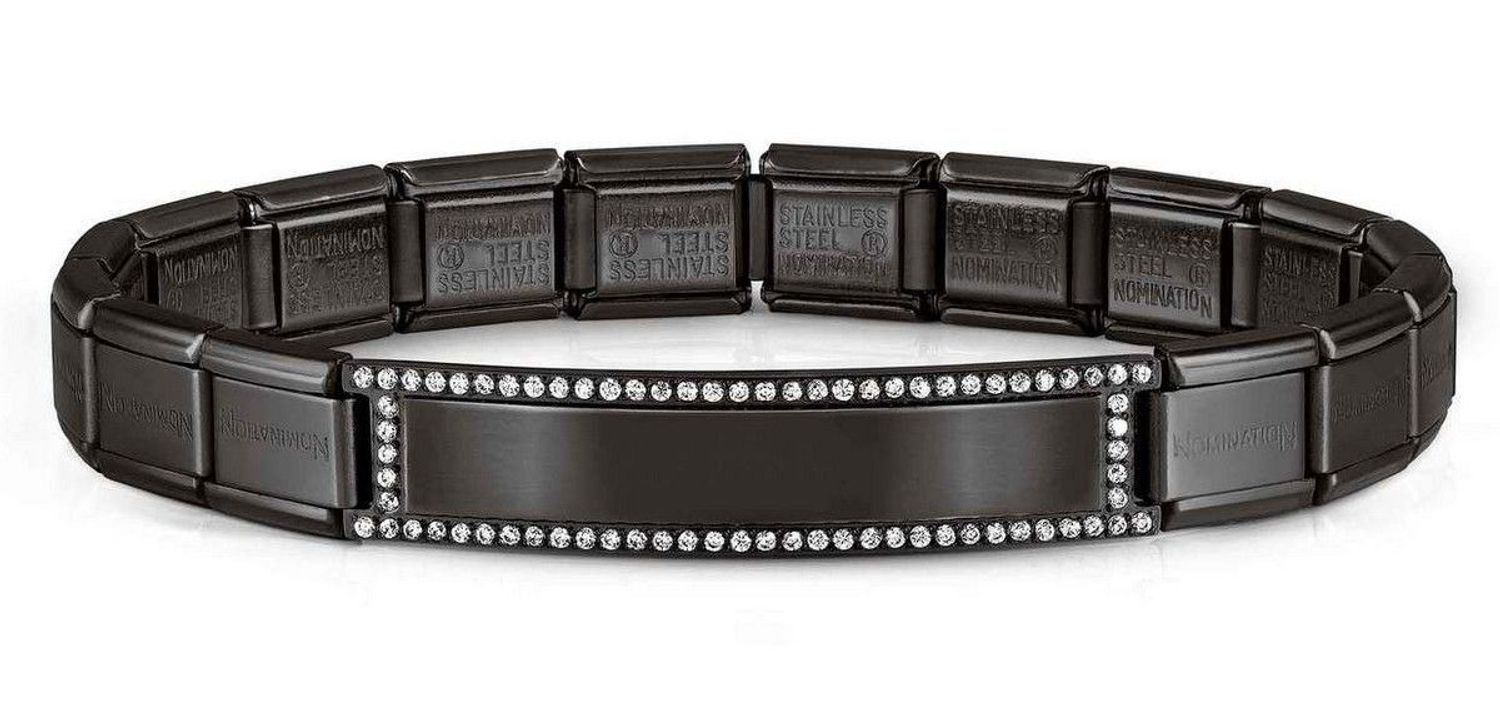 Bransoletka Nomination Trendsetter czarna do graweru z blaszką ozdobiona cyrkonią 021148 015.jpg